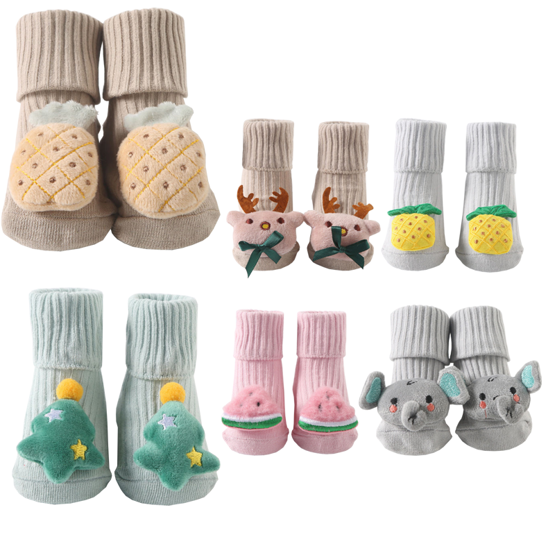 New baby socks warm cotton children's non-slip boys and girls baby socks