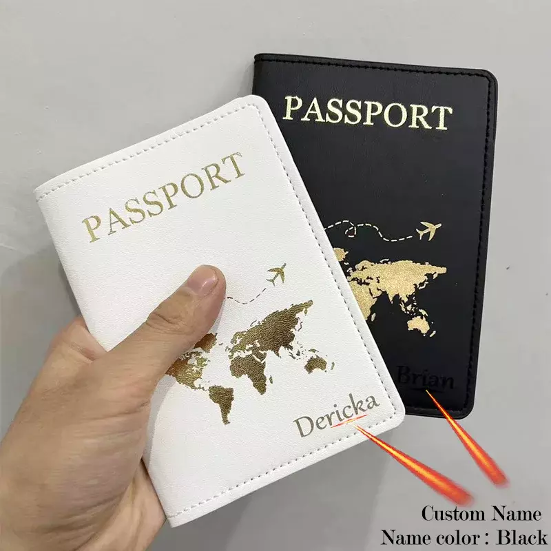 غطاء جواز سفر شخصي للأزواج ، حامل جواز سفر محفور ، نساء مع أسماء ، لطيف