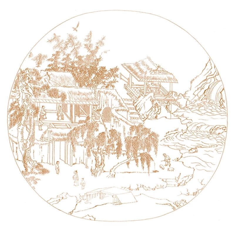 المشهد رسم خط مشروع اللوحة الصينية التقليدية خط الرسم فرشاة نسخة مخطوطة دقيق اللوحة كتاب صور