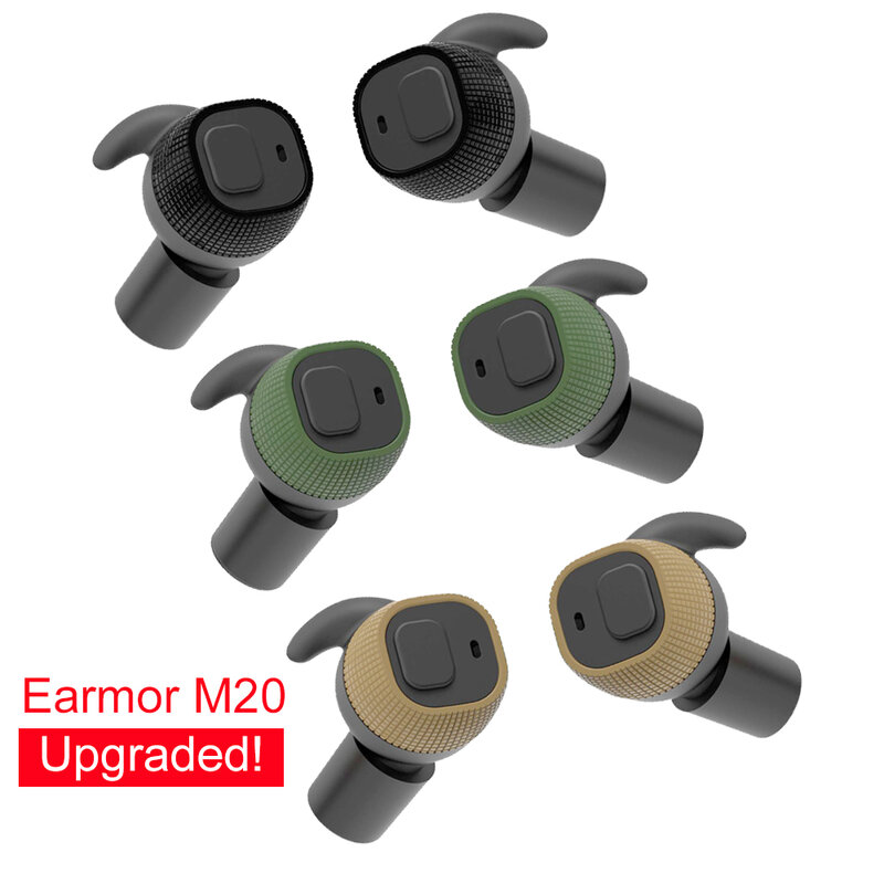EARMOR-M20 سدادة الأذن الإلكترونية للتدريب اطلاق النار ، والحد من الضوضاء التكتيكية ، وبيئات عالية الضوضاء ، والتكتيكية