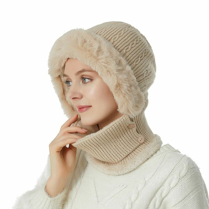 المرأة محبوك قبعة صغيرة متعددة الأغراض ، حماية آذان أفخم ، قبعة أكثر دفئا ، والأزياء الشتوية