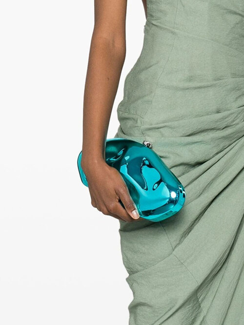 حقيبة يد أكريليك على شكل صدفة للنساء ، حفلة مسائية ، معدن لطيف ، محفظة لامعة ، حقيبة يد بيض ، ذهب ، فضي ، أزرق ، جودة جديدة ،