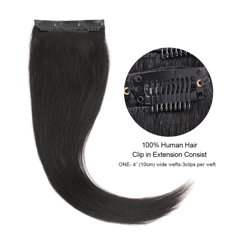 BHF 3 قطع كليب في شعر مستعار بشري مستقيم آلة صنع ريمي 100% الشعر الصيني 30g 90g
