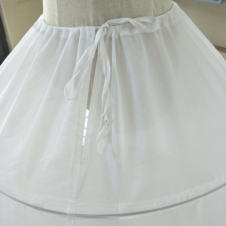 ثوب الكرة التنورة الداخلية فستان الزفاف ثوب نسائي أبيض الرباط حزام 8 أطواق أداء حجم كبير ثوب نسائي طويل