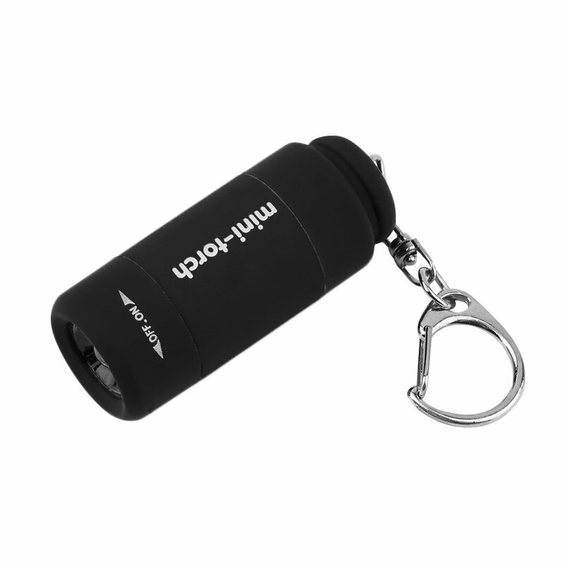 سلسلة مفاتيح صغيرة محمولة جيب الشعلة ، USB قابلة للشحن ، LED الخفيفة ، التخييم في الهواء الطلق مصباح يدوي ، مقاوم للماء ، 0.5 واط ، 25lm