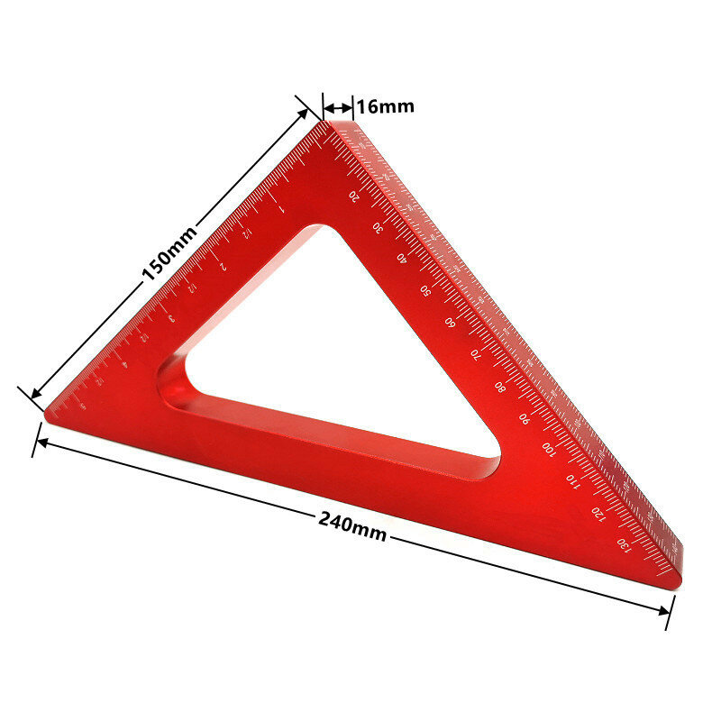 النجارة مربع ارتفاع حاكم ، مثلث حاكم التثبيت ، أداة قياس ثابتة ، 90 درجة سبائك الألومنيوم