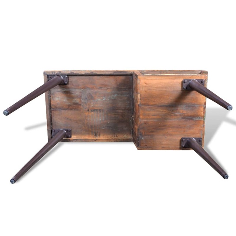 منضدة خشبية مستصلحة مع أرجل من الحديد دراسة طاولة كتابة أثاث المكاتب المنزلية
