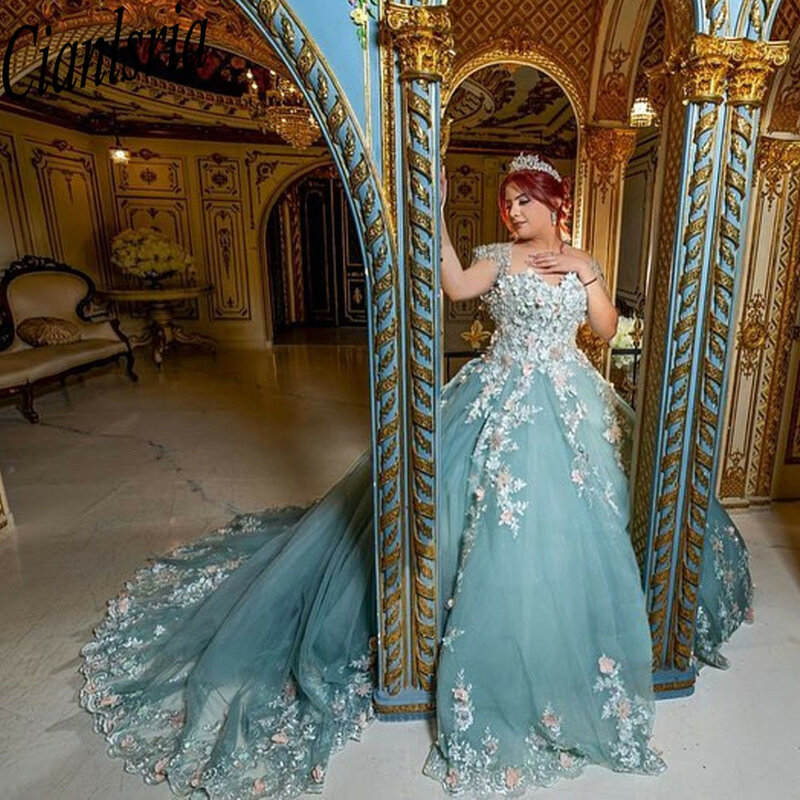 فستان الأميرة قبالة الكتف ل Quinceanera 2023 الأزهار الحبيب الكرة ثوب Vestido De 15 Anos الحلو 16