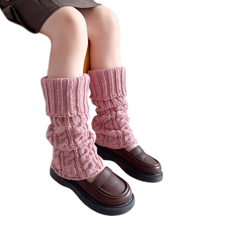جوارب طويلة لتدفئة الساق للفتيات للركبة، أغطية ساق طويلة دافئة، جوارب محبوكة قابلة للتنفس