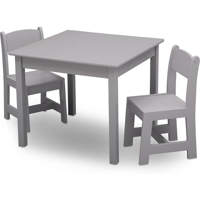 مجموعة طاولة وكرسي خشبية للأطفال ، أطفال دلتا ، مثالية للفنون والحرف اليدوية ، وقت الوجبات الخفيفة وأكثر ، MySize ، وشملت 2 كراسي