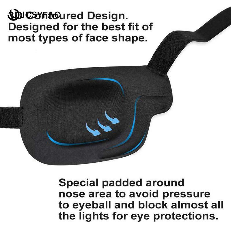 1 قطعة واحدة سوداء لصقة عين قابل للتعديل ثلاثية الأبعاد رغوة الأخدود اييشادس للعيون كسول الاستخدام الطبي لصقة عين مقعرة