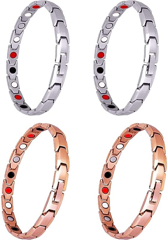 4pcs Magnetic Bracelet Lymph Drainage Therapeutic Detox Slimming Bracelet Retro Creative Bracelet Promotes Blood Circulation