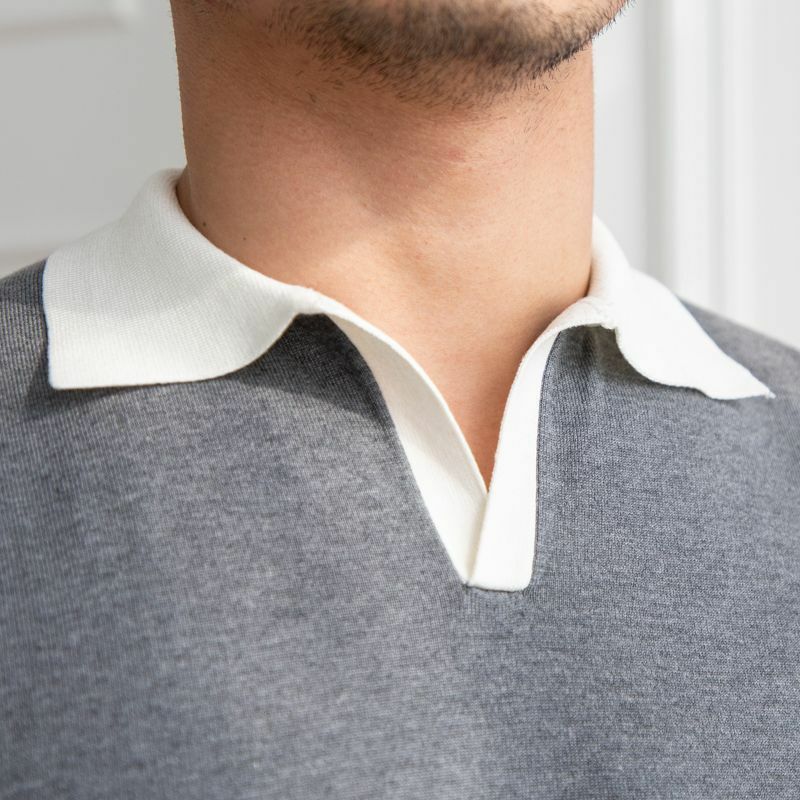 قميص بولو منسوج بأكمام قصيرة قابل للتنفس للرجال ، طية صدر مقطوعة ، توب ذكي مرن ، موضة غير رسمية متعددة الاستخدامات ، عصرية