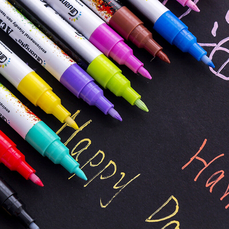 12 الألوان 2.0 مللي متر الاكريليك قلم طلاء مجموعة أقلام إمدادات فن الإبداعية لوحة يدوية متعددة الوظائف اللون الفن الكتابة على الجدران أقلام خطاط (ماركر)