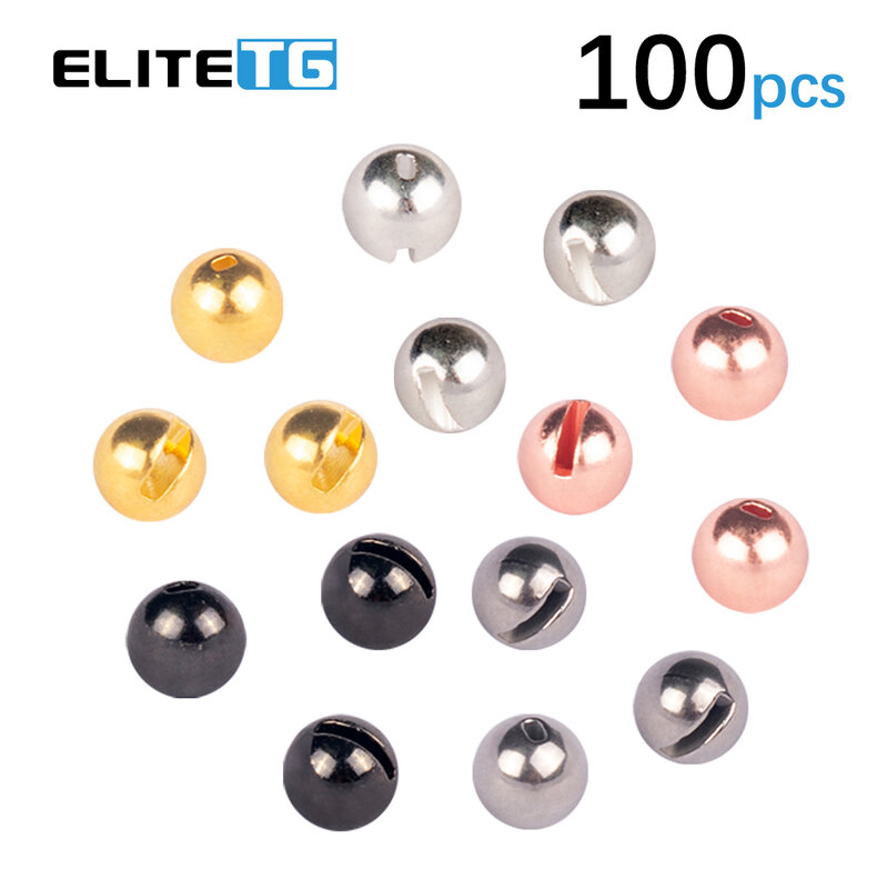 Elite TG 100 قطعة/5 ألوان 1.5-3.5 مللي متر التنغستن مشقوق الخرز يطير ربط المواد يطير الصيد التنغستن الخرز ، سبيكة ربط المواد