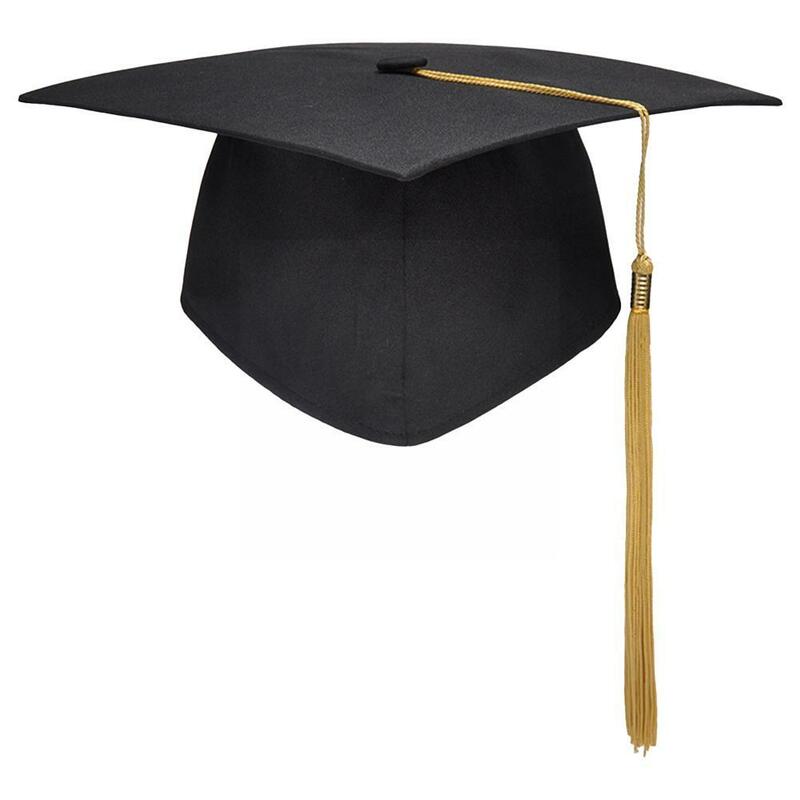 موضة جديدة التصوير الفوتوغرافي المدرسة الثانوية كلية التخرج الأسود قبعة عادية قابل للتعديل شرابة للجنسين قبعة W1H1