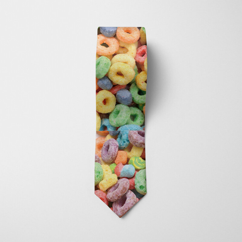 ربطة عنق بطباعة طعام رجالية ، إكسسوارات حفلات الأعياد والزفاف ، حلوى مثيرة ، أعمال ، موضة ، 8 صيحات