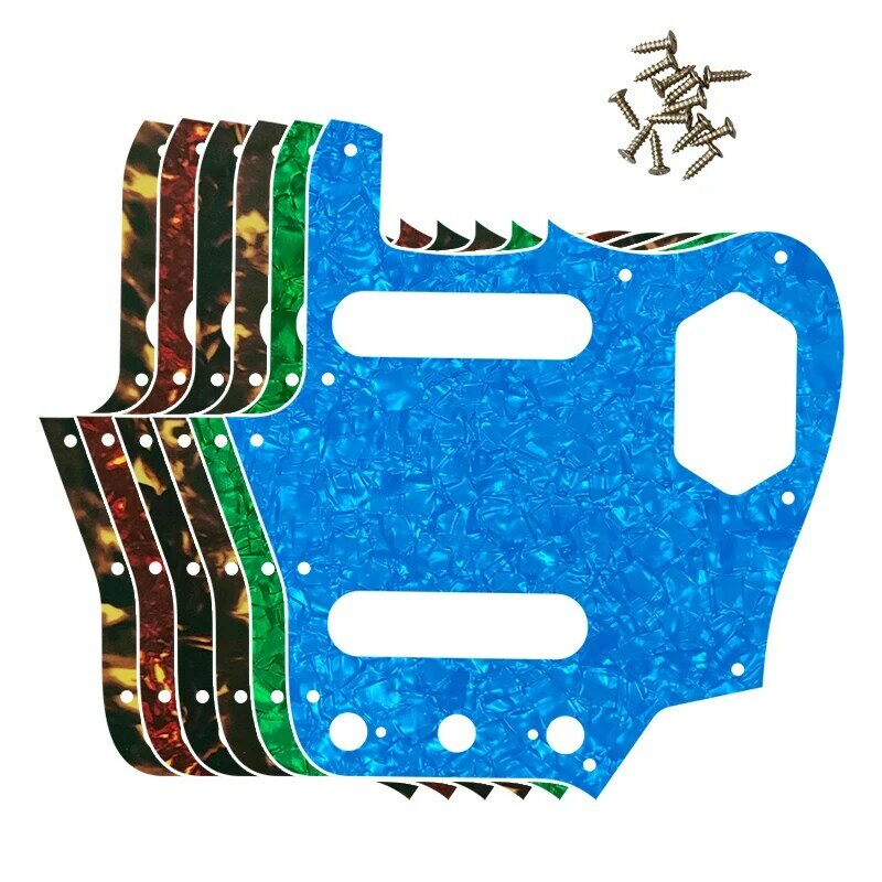Xin Yue Custom Guitar Pickgaurd Scratch Plate For 10 Scwer Holes US Jaguar Guitar Pickguard Scratch Plate Flame Pattern