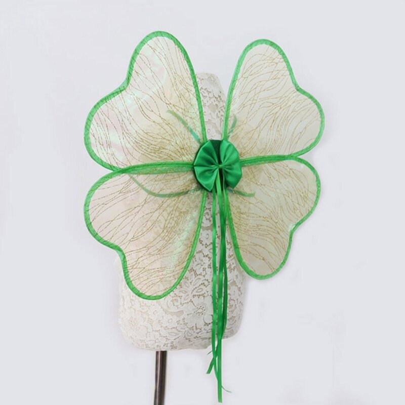 Irish Saint Patricks Day Costume Green Four Leaf Clover Wing St. Patrick's Day Costume Accessories Leprechaun Wing