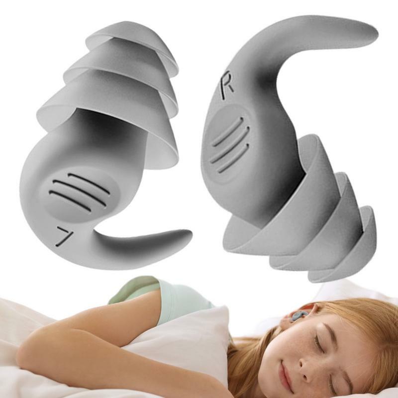 سدادات أذن سيليكون عازلة للصوت للنوم ، سدادات إلغاء الضوضاء ، حماية السمع قابلة للغسل ، النوم والشخير