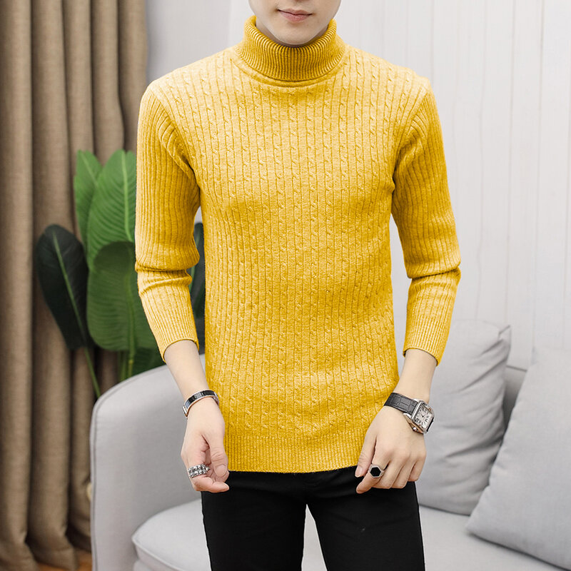 New Multi Colors New-Coming Autumn Winter Top Solid Color Pull Pullover  Knitted Women's Turtleneck Oversize Men Sweater