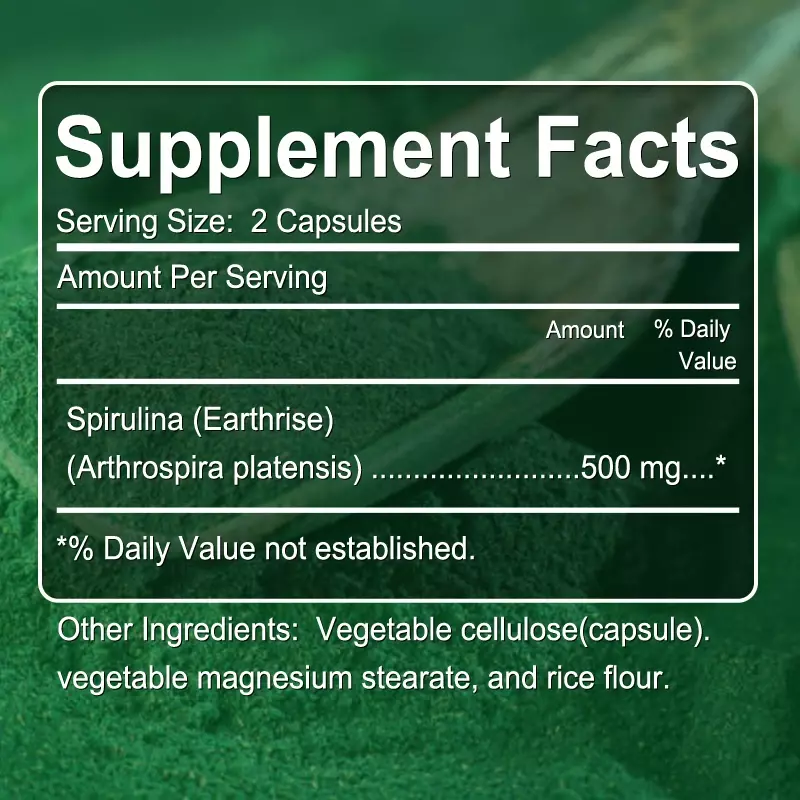سبيرولينا الطحالب الخضراء الزرقاء 120 كبسولات | تعزيز المناعة الطبيعية دعم الصحة العامة المضادة للأكسدة المكملات الغذائية