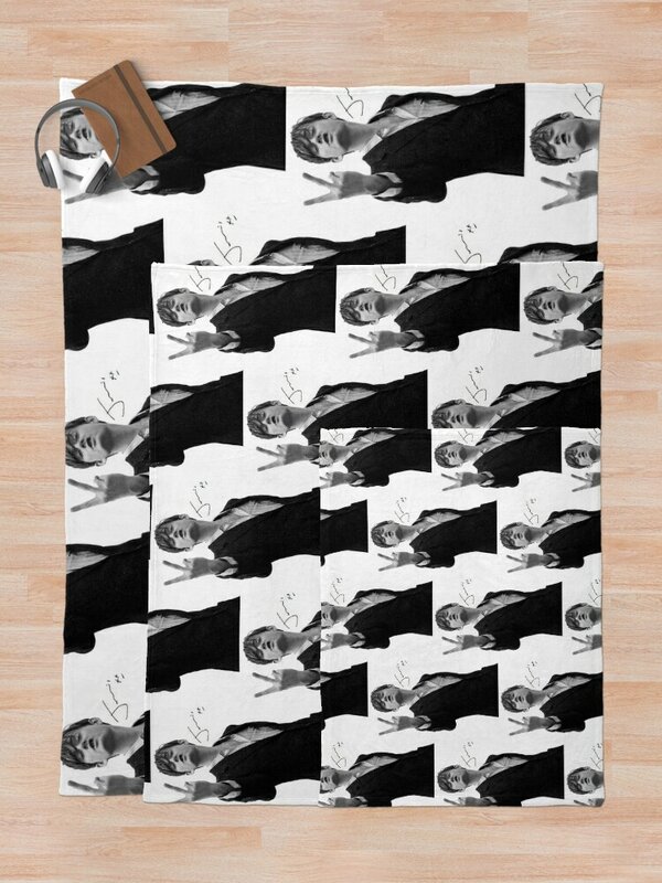 جارفيس كوكر مخطط مبدع رمي بطانية ، الخامس علامة عمل فني مع توقيع ، خلفية واضحة ، بطانية لينة