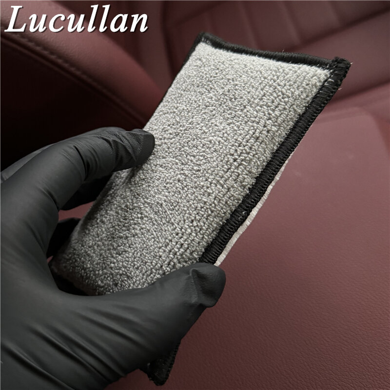 إسفنجة تنظيف داخلية من الألياف الدقيقة من Lucullan (5 بوصات × 3.5 بوصات) لأجهزة تنظيف الجلد والبلاستيك والفينيل والمفروشات