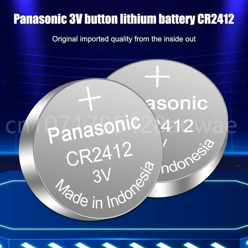 بطارية زر Panasonic-CR2412 لكزس تويوتا ، بطاقة تاج جديدة ، مفتاح التحكم عن بعد السيارة ، 3V الإلكترونية