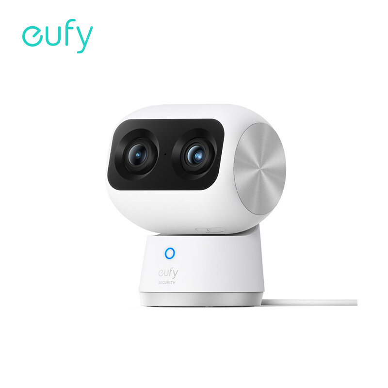 Eufy-كاميرا أمان داخلية s350 بدقة مزدوجة 4k uhd ، 8 x zoom ، ° ، ptz ، إنسان/حيوان أليف ، واي فاي ، مراقبة