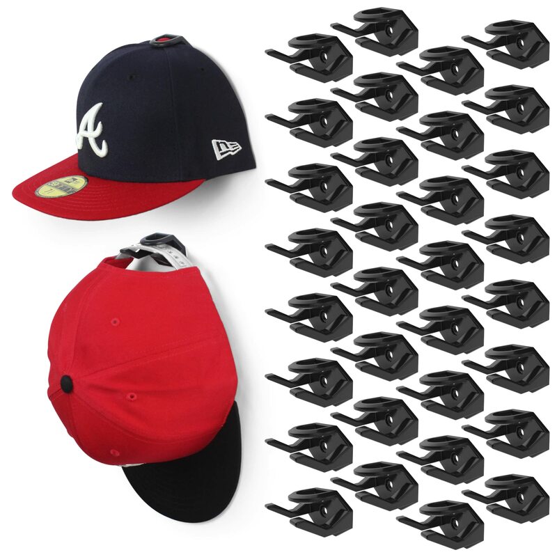قبعات البيسبول معلقة منظم ، حامل قبعة ، حامل قبعة ، الشماعات التخزين الحديثة ، جدار الباب ، 16 قطعة