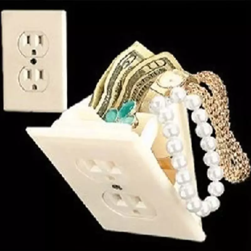 صندوق المال الخاص المخفية جدار خزائن الأمن مأخذ كهربائي مفاتيح قبو سر إخفاء الأشياء الثمينة