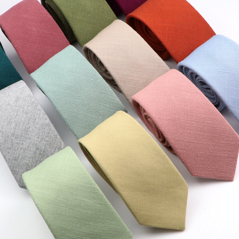 ربطة عنق قطنية مصنوعة يدويًا بلون سادة للرجال ، وردي ، أخضر حكيم ، مخطط غير رسمي ، ربطة عنق ضيقة بياقة ضيقة ، إكسسوارات بدلة زفاف ، هدية