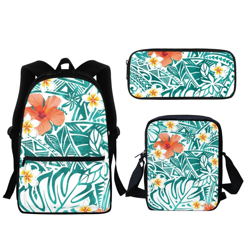 حقيبة مدرسية كلاسيكية مطبوعة بسحاب للأطفال ، تصميم هاواي ، مجموعة حقيبة مدرسية ، حقيبة كتب للطلاب ، حقيبة صغيرة للرسول ، أولاد وبنات ، جديدة