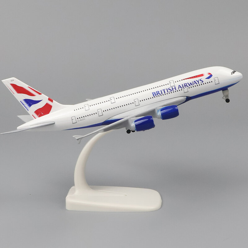 الطائرات البريطانية سبيكة المواد محاكاة اللعب ، نموذج الطائرات نسخة معدنية ، طائرات الطيران A380 ، 20 سنتيمتر ، 1:400
