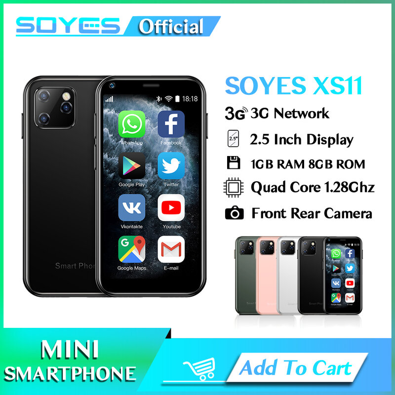 الأصلي والجديد SOYES XS11 الهاتف الذكي اللطيف 1GB 8GB 2.5 ''MT6580A رباعية النواة أندرويد 6.0 1000mAh 2.0MP جيب صغير للهاتف المحمول