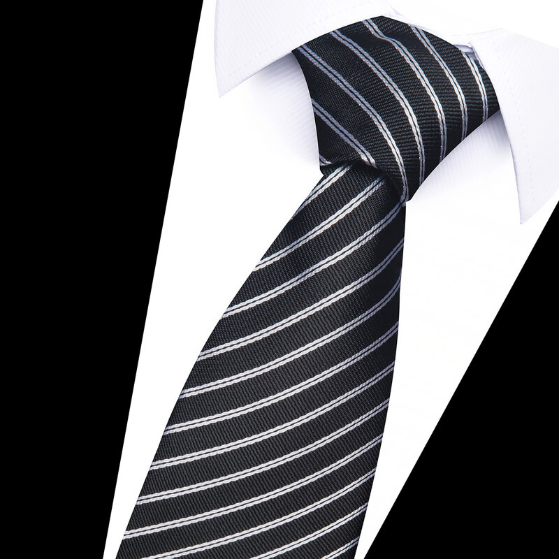 Tie For Men Gravatas Factory Sale Newest Style Silk 7.5 cm Luxury Necktie Wedding Accessories Man White Sliver Dot Performance