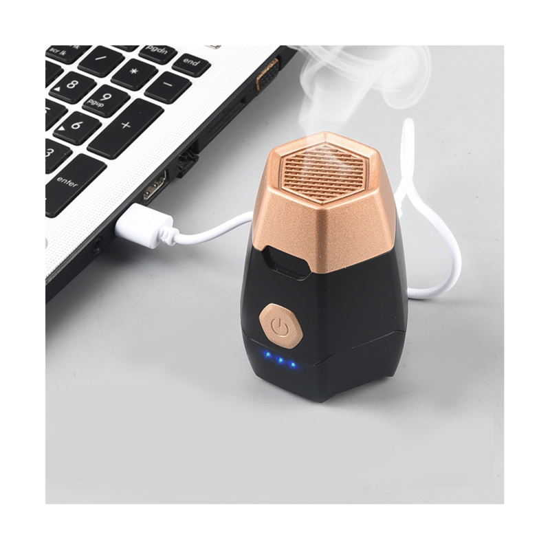 شعلة USB عربية حارقة إلكترونية للبخور ناشر محمول حوامل مسلمة أسود