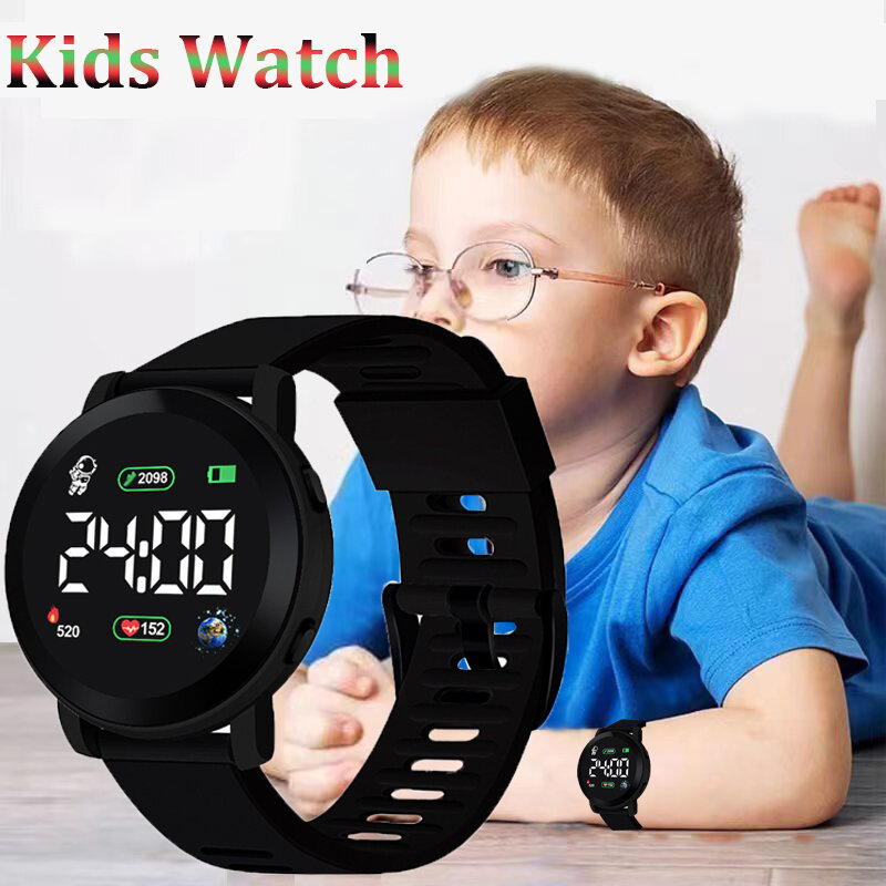 أطفال ساعة رقمية للبنين بنات ساعة إلكترونية LED ساعة معصم موضة مقاوم للماء الرياضة طالب الطفل ساعات بسيطة