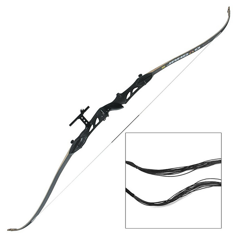 سلسلة قوس الرماية لقوس قوس قوس طويل ، أسود ، 57 "، 12 حبلا ، الصيد