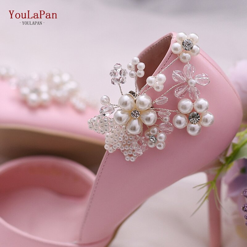 YouLaPan 2 قطعة مشبك حذاء اللؤلؤ النساء للإزالة حذاء مشبك العروس مقاطع عالية الكعب Diy بها بنفسك مطرز سحر امرأة عالية الكعب الديكور X14