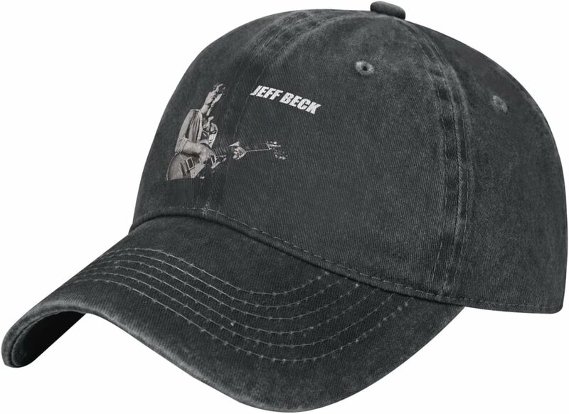 جيف بيك خمر قبعة سائق الشاحنة غسلها للرجال والنساء ، قبعة الدنيم المتعثرة ، أسود قابل للتعديل الكلاسيكية