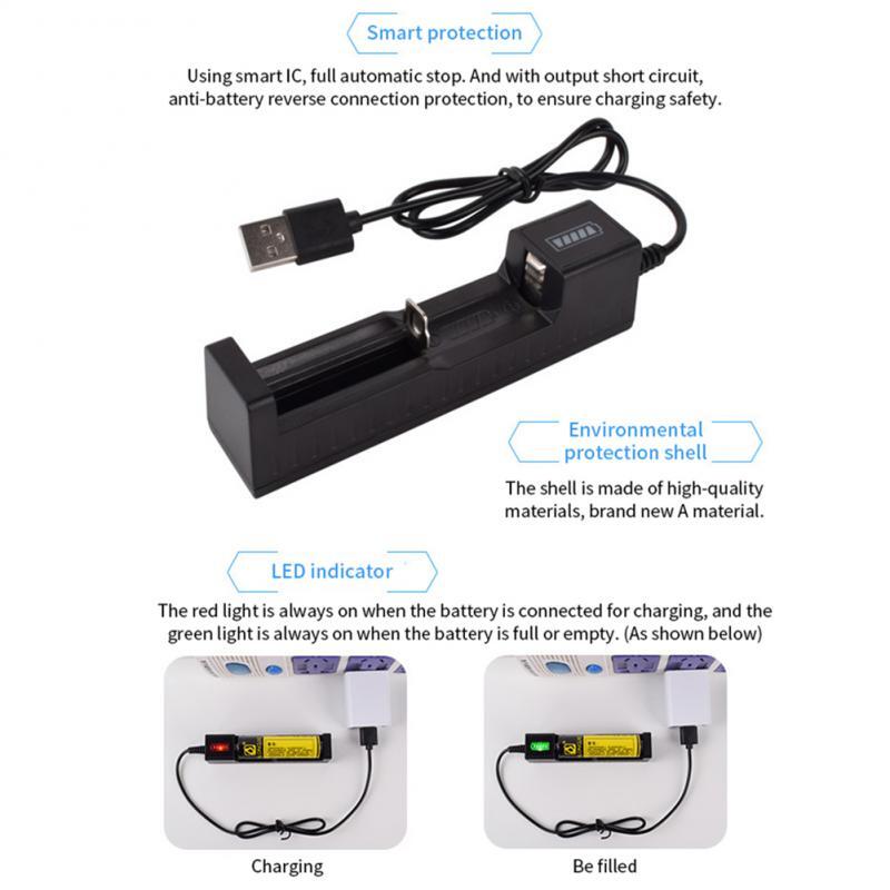 شاحن بطارية USB ذكي شامل ، محول شحن بطاريات الليثيوم مع ضوء المؤشر ، 1 إلى 10