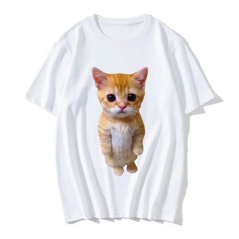 الرجال والنساء مضحك القط ثلاثية الأبعاد طباعة تي شيرت غير رسمي ، الصيف Harajuku تي شيرت ، ملابس الموضة لفتاة Boy