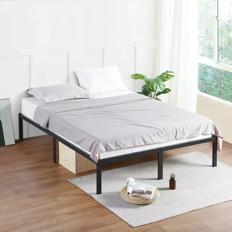 إطار سرير بحجم كوين ، منصة معدنية سريعة التجميع ، أساس مرتبة للخدمة الشاقة