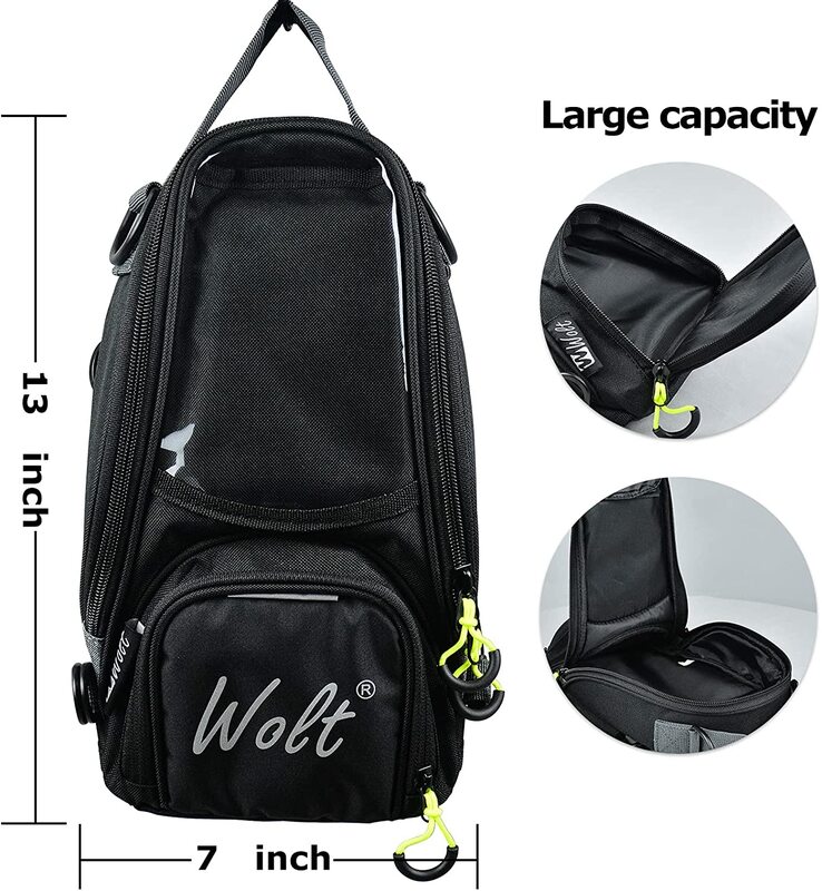 حقيبة خزان دراجة نارية WOLT-Powersports ، غطاء مطر مقاوم للماء ، مغناطيسي قوي ، حقيبة دراجة نارية ، جيب شفاف للهاتف الخلوي