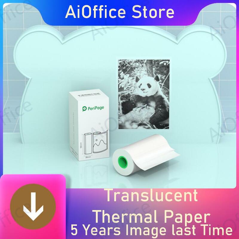 شفافة ورقة لاصقة Peripage ورق الطابعة الصغيرة ملصقا ذاتية اللصق ورقة الحرارية للطابعة A6 لا BPA 3 لفة صندوق حزمة