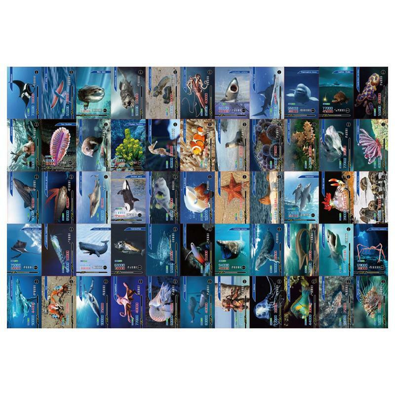 بطاقات تعليم مونتيسوري لتعلم ما قبل المدرسة ، 55 نوعا من الحيوانات البحرية ، المحيط ، للأطفال الصغار ، 55 أجزاء