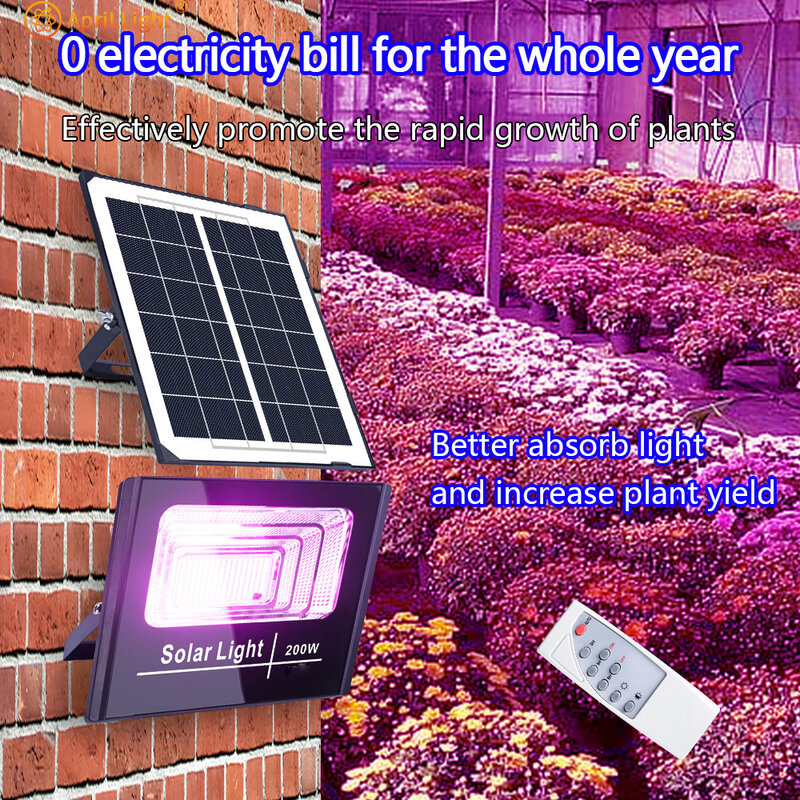 LED الشمسية تنمو ضوء للنباتات ، مصباح فيتو ، لمبة الطيف الكامل ، مصباح المائية ، الدفيئة ، زهرة البذور تنمو خيمة ، IP66 ، 200 واط