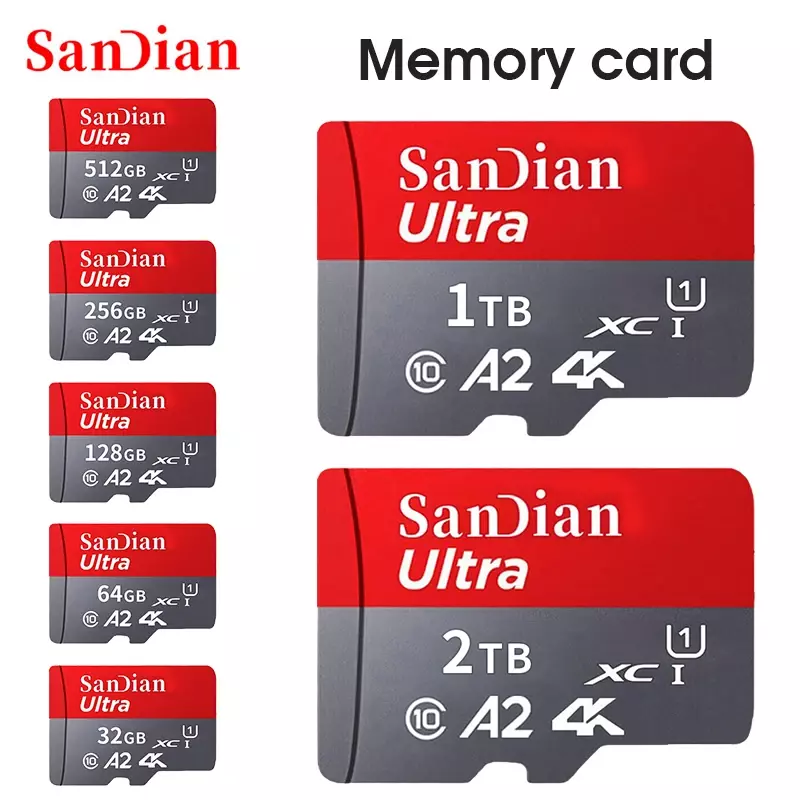 فئة 10 بطاقة مايكرو إس دي للهاتف ، بطاقة ذاكرة فلاش تي في ، الترا ، جيجا بايت ، 32 جيجا بايت ، 64 جيجا بايت ، وجي بي ، وجي بي ، A2 ، 4K